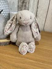 Genuine RETIRED Jellycat Small Bashful Blossom Bea Beige Bunny - BNWT &Protector