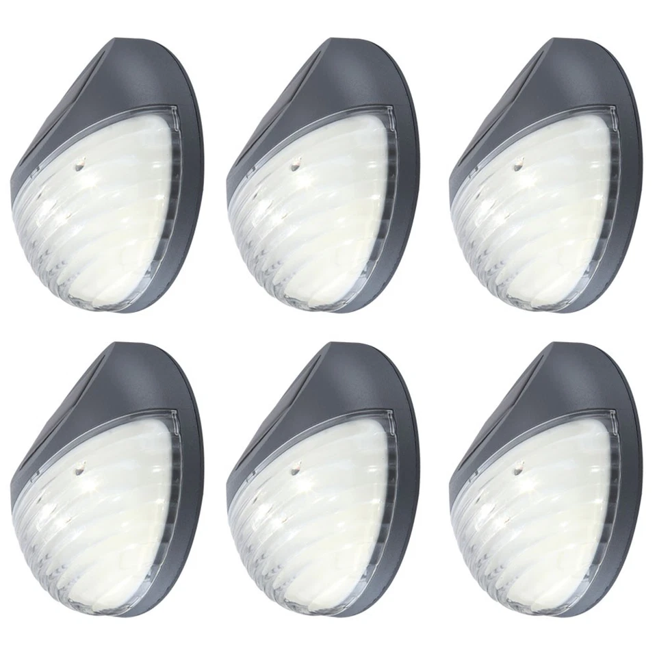 Solarlampe Außenleuchte Zaunleuchte LED Gartenleuchte grau Akku Dekolampe D 11cm - Bild 2 von 4