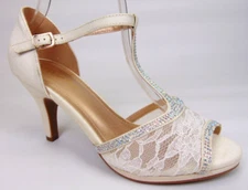 NEW! DREAM PARIS Amore-2 White Glitter Rhinestones Evening Heels Shoes Size 9.0