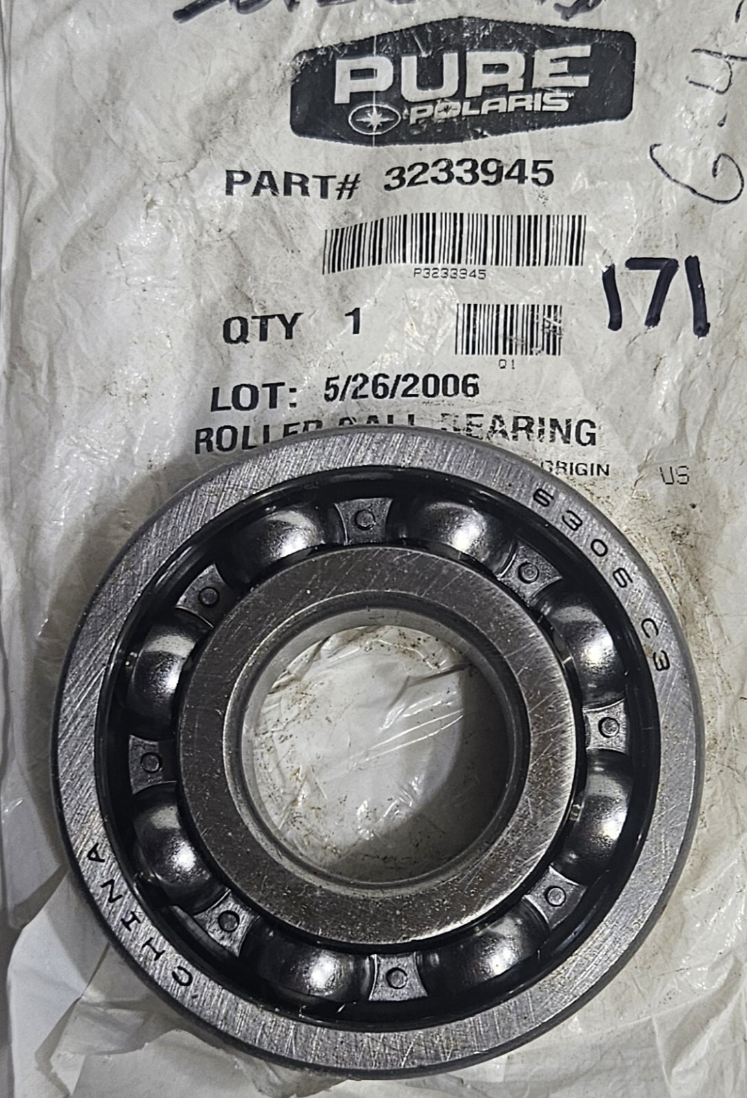 1 Genuine Polaris Factory Roller Ball Bearing 6306 C3 Part OEM 