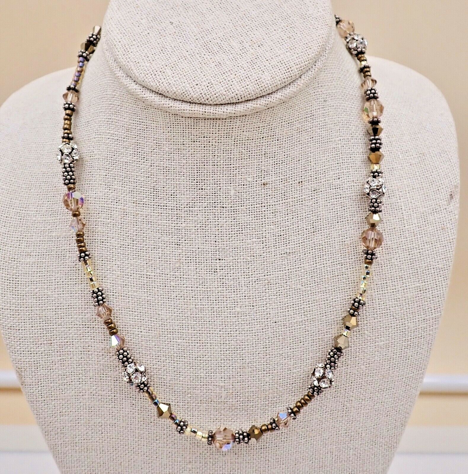 Sara Bruckshaw Elegant Sterling Silver Crystal Necklace