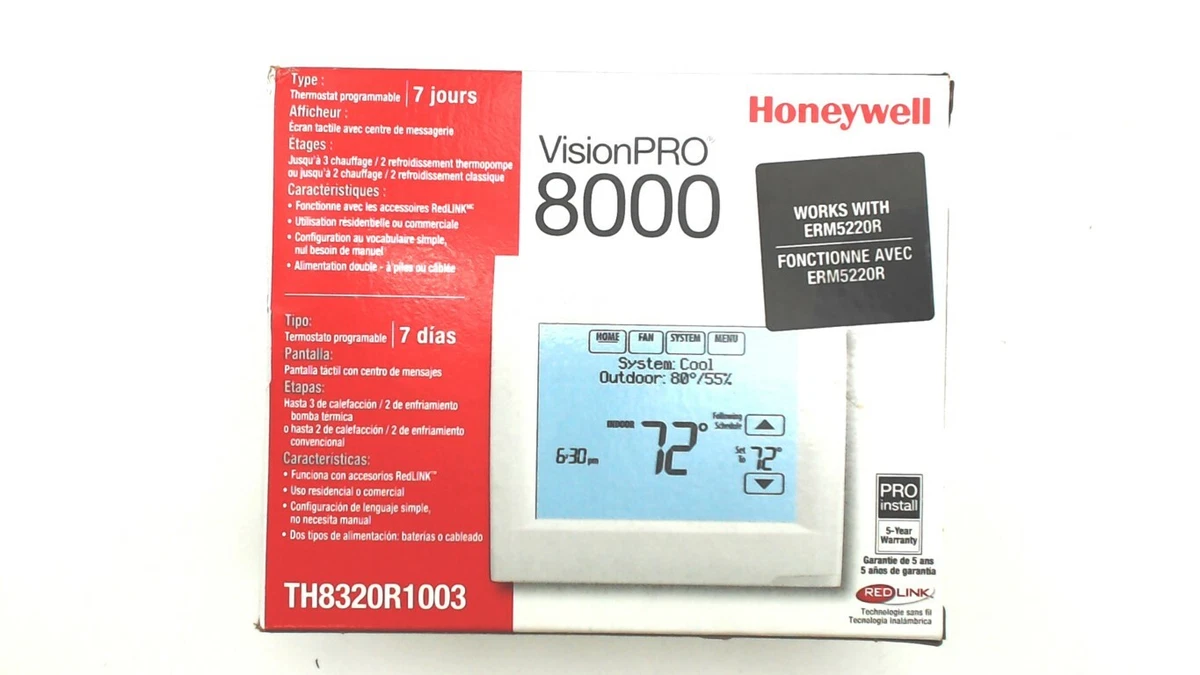 TH8320R1003 Honeywell Multistg7Dayprogstatredlink OEM TH8320R1003