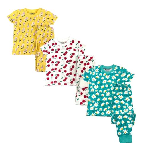 Kids Baby Toddler Girl Pajamas Set Super Soft Snug Fit - 3-Pack Size 12M to 8Y