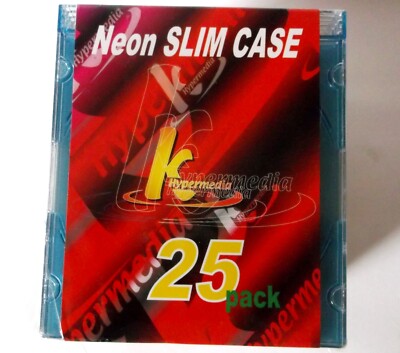 Khypermedia Neon Storage Cases DVD or CD 25 Pack Slim Case Jewel Case Sealed