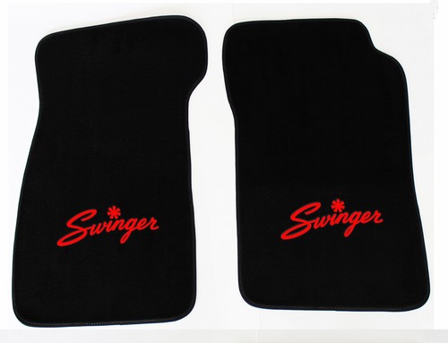 NEW! 1967 - 1976 Dodge Dart Swinger Floor Mats Embroidered Logo Pick Color, Logo - Picture 7 of 15