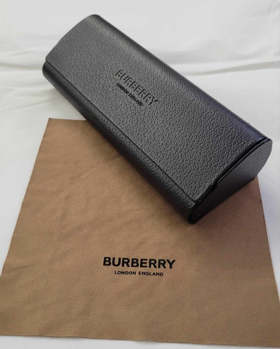 BURBERRY ブラック サングラス ケース付き Burberry Black Leather Glasses Sunglasses Hard Shell Case