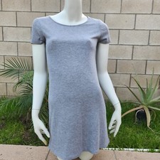 Forever 21 Women's Ribbed Short Sleeve T-shirt Dress Size Small Gray