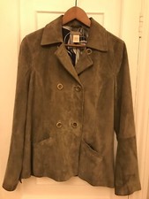 Tommy Bahama Leather Women Jacket Blaizer Size M, Green, Silk Interior