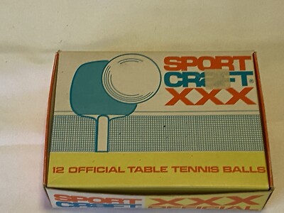 VINTAGE SPORT CRAFT XXX OFFICIAL TABLE TENNIS BALLS IN BOX, MADE IN ENGLAND