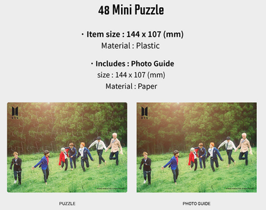 BTS 48 Mini Puzzle +PHOTO Guide The Most Beautiful Moment in Life