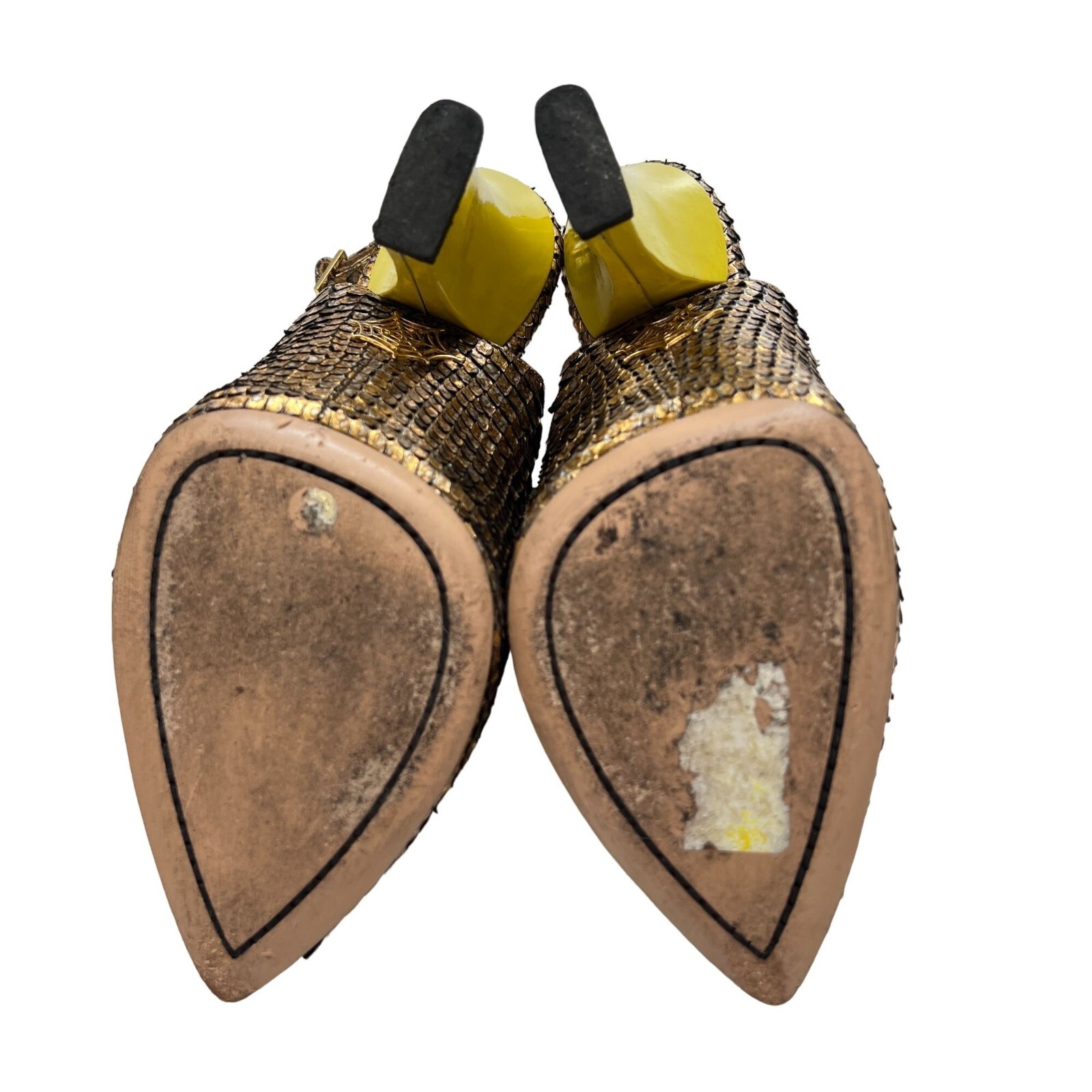 Charlotte Olympia Bronze Python Slingback Neon He… - image 7