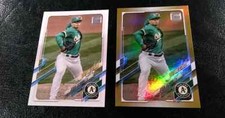 2021 Topps Series 1 Jesus Luzardo Gold Rainbow foil + base