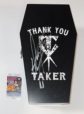 THE UNDERTAKER HAND SIGNED AUTOGRAPHED THANK YOU TAKER URN COFFIN