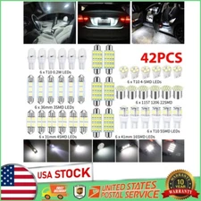 42pcs Car Interior White Combo LED Map Dome Door Trunk License Plate Light Bulbs