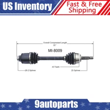 Fits 1990-1999 Mitsubishi Eclipse 1992-1994 Expo Laser Front Left CV Axle Shaft