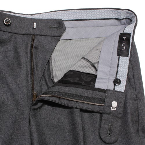 Hiltl NWT DiBiella Dress Pants Size 32 US Contemporary Fit in Gray 100% Wool - Picture 3 of 15