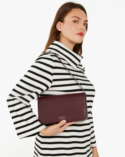 Kate Spade Staci Fioletowa skórzana klapa Torba na ramię Grenache Torebka KF371 Fabrycznie nowa z metką 329 USD - Zdjęcie 2 z 9