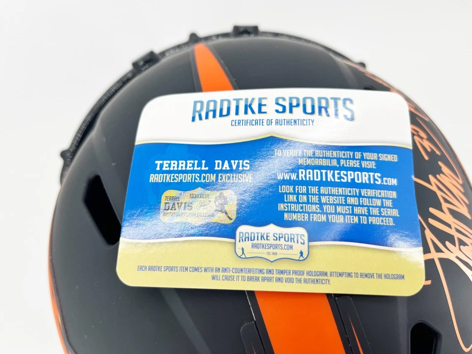 Casco Terrell Davis Autografiado Denver Broncos Réplica Eclipse Radtke Sports Foto 4 de 4