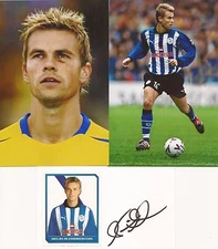 SHEFFIELD WEDS: NICLAS ALEXANDERSSON SIGNED 3x5 WHITECARD+UNSIGNED PHOTOS+COA