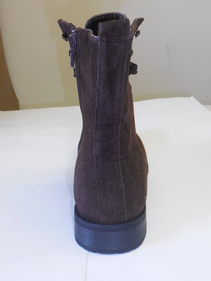 Botas de moda Forever para mujer marrón oscuro de gamuza con cremallera lateral media pantorrilla tallas 5-10 Foto 3 de 4