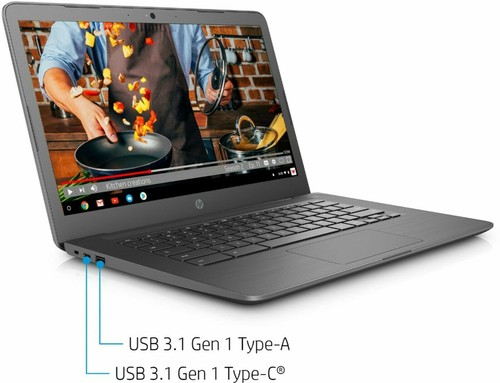 New HP 14" Touch-Screen Chromebook Intel Celeron - 4GB Memory - 32GB eMMC Flash - Picture 3 of 5