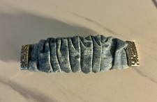 Vintage Hair Clip Denim Bow 80s Scrunched