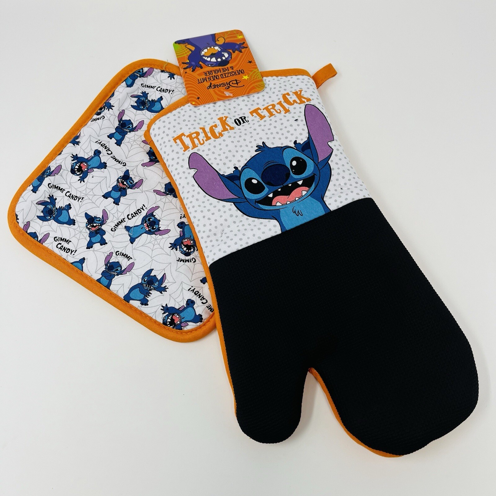 Disney Oversized Oven Mitt Pot Holder Lilo & Stitch Halloween Gimme Candy Treat