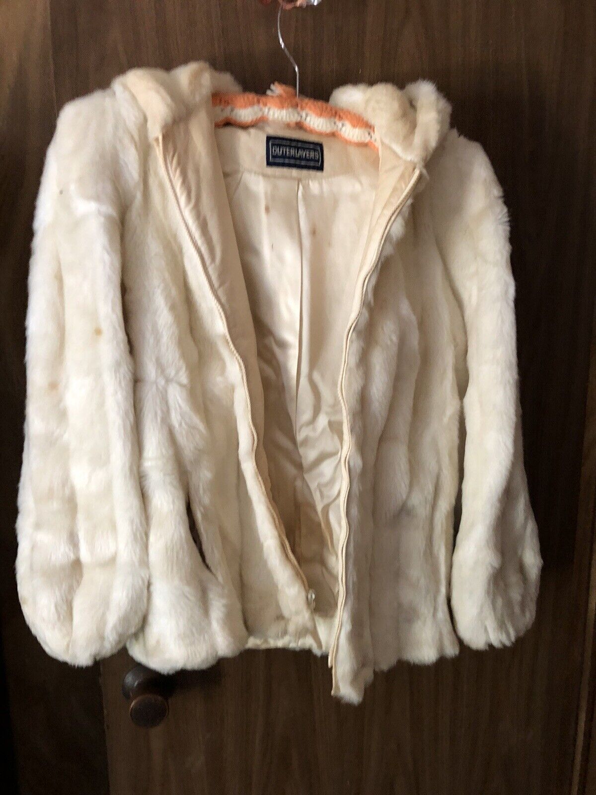 Outer layers Faux white rabbit fur jacket - image 2