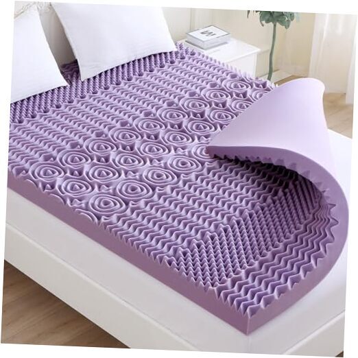 3 Inch 7-Zone Queen Mattress Topper, Egg Queen-3 Inch Lavender-gel Infused