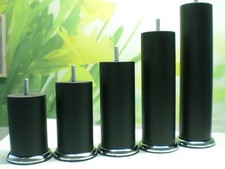 Bettfüße Möbelfüße Holzfüße Rundfüße Couchfüße SCHWARZ M8-M10  Höhe 10-30cm. 