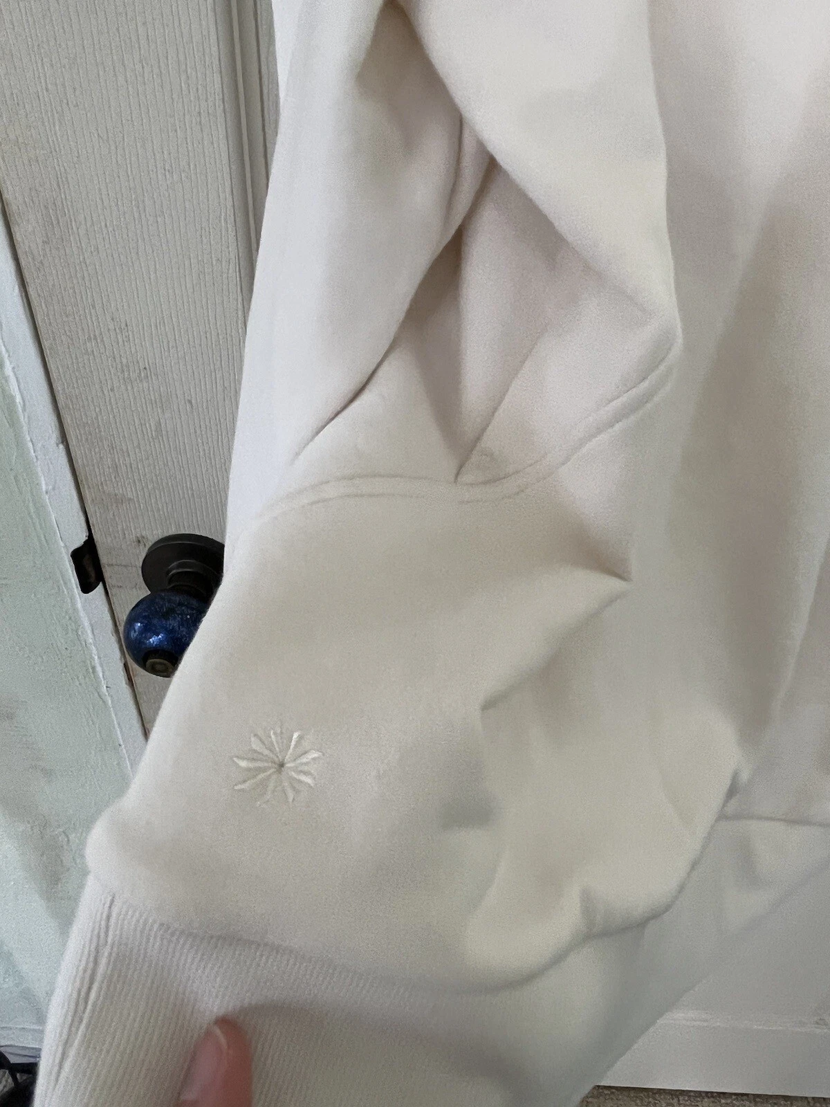 OFF WHITE Felpa con cappuccio pull over Athleta Off bianca crema cotone cotone taglia media