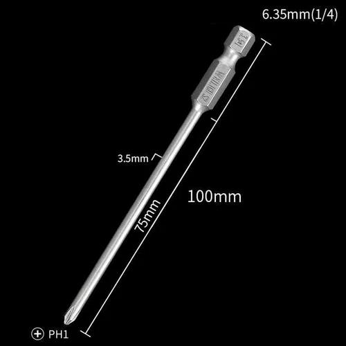 1/4" Magnetisch S2 Stahl Kreuzschlitz Bit PH00 PH0 PH1 PH2 Länge 50mm - 200mm - Picture 45 of 58