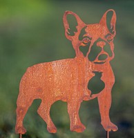 Gartenstecker Bulldogge Im Rost Design - Rostfigur Hund FüR Den Garten, Deko