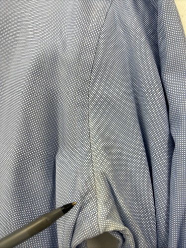 Ermenegildo Zegna Men's Blue Dotted Cotton Dress Shirt 17.5 - 44 $295 - Picture 10 of 10