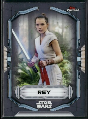 Star Wars Topps Finest 2022 Base Silver Card Rey 80