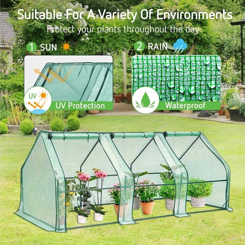 VIVOSUN Portable Walk in Greenhouse Outdoor Steel Frame Waterproof Planter House - Picture 39 of 92