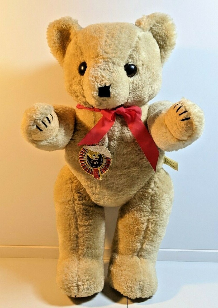 Vtg Jointed Teddy Bear Plush S.D.F. Shanghai Dolls Factory