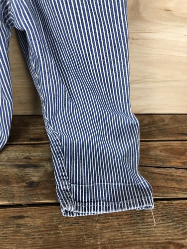 Vtg Oshkosh Vestbak Kids Sz 4 Blue Striped Conductor Railroad Bib Overall USA - Picture 10 of 14