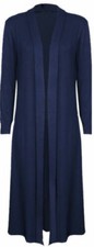 New Women's Girl's Ladies Long Sleeve Maxi Cardigan Boyfriend Open Front 8-26