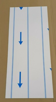 Aluminium-Horteverbund 3 mm weiß matt 827 mm x 360 mm (Rückseite grau lackiert)
