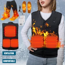 USB Electric Heated Jacket Vest 4 Zone Warm Up Heating Pad Cloth Body Warmer NEW