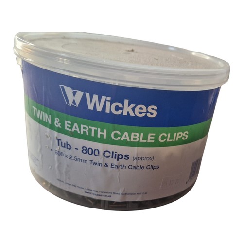Wickes Grey Twin & Earth Cable Clips Tub 800 Clips for 2.5mm eBay