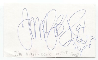Tim Williams Signature Tim Vigil Signed Index Card Autograph Signature Comic Artist Faust | eBay