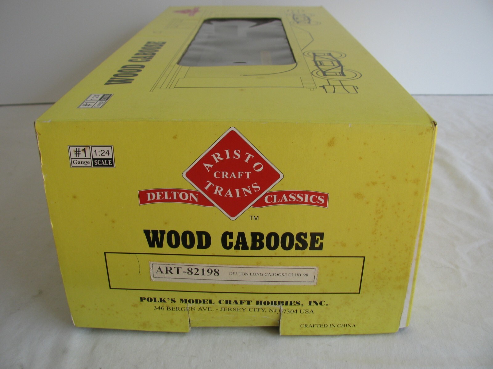 Aristo Craft Delton Lighted Track Maintenance Long Caboose 1998 Club Car #82198 Wysoko oceniane ★