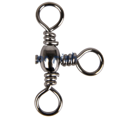 30/60/120pcs Fishing 3-Way Swivels Stainless Steel 35-175Lb T-Turn Connector