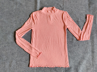 Women's Juniors Hippie Pink Ribbed Mock-Neck Top Size XS