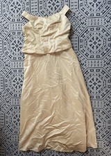 Vintage 80s 90s Morilee Dark Gold Belle Inspired Party Prom Gown. Size 16