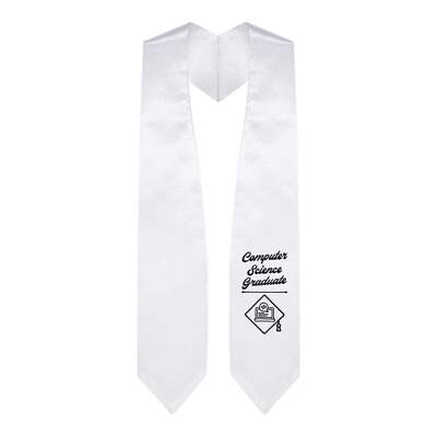 Endea Graduation White Computer Science Graduate Stole/Sash with Classic Tips