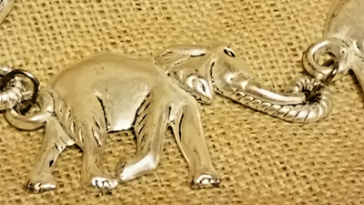 Silver Metal Chain Belt 3D Large ELEPHANTS Adjustable Size  display picture 2