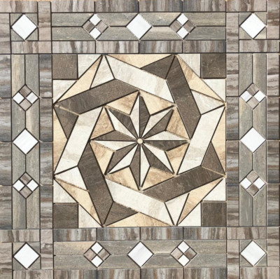 36'' x 36'' Tile Medallion - Happy Floors Sardinia & Tivoli tile series